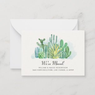 Modern Cacti we hebben adresaankondiging verplaats Notitiekaartje