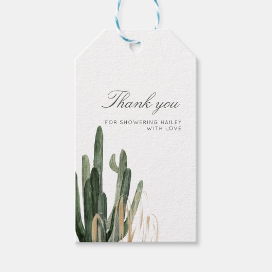 Modern Cactus Baby Gift Label - 2 x 3,5 inch Cadeaulabel (Voorkant)