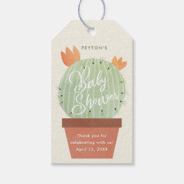 Modern Cactus Baby shower Dank u wel Cadeaulabel