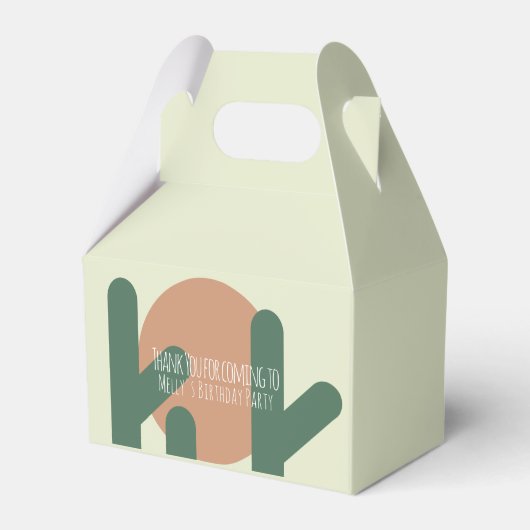 Modern Cactus Birthday Party bedankt Bedankdoosjes (Voorkant Zijde)