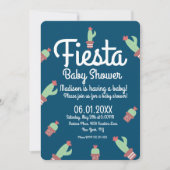 Modern Cactus Border Fiesta Baby shower Kaart (Voorkant)