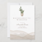 Modern Cactus Desert Western Bachelorette Weekend  Kaart (Voorkant)