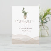 Modern Cactus Desert Western Bachelorette Weekend  Kaart (Staand voorkant)