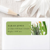 MODERN CACTUS FLORAL GARDEN WATERVERF ADRES ETIKET (Insitu)