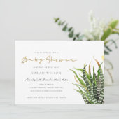 MODERN CACTUS FLORAL GARDEN WATERVERF BABY SHOWER KAART (Staand voorkant)