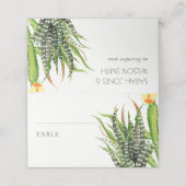 MODERN CACTUS FLORAL GARDEN WATERVERF WEDING PLAATSKAARTJE (Buitenkant ongevouwen)