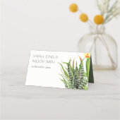 MODERN CACTUS FLORAL GARDEN WATERVERF WEDING PLAATSKAARTJE (Achterkant)