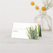 MODERN CACTUS FLORAL GARDEN WATERVERF WEDING PLAATSKAARTJE (Voorkant)