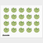 MODERN CACTUS FLORAL GARDEN WATERVERF WEDING RONDE STICKER (Vel)