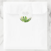 MODERN CACTUS FLORAL GARDEN WATERVERF WEDING RONDE STICKER (Tas)