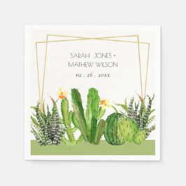 MODERN CACTUS FLORAL GARDEN WATERVERF WEDING SERVET
