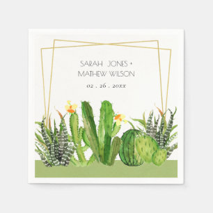 MODERN CACTUS FLORAL GARDEN WATERVERF WEDING SERVET