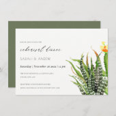 MODERN CACTUS GARDEN WATERVERF REHEARSAL DINNER KAART (Voorkant / Achterkant)