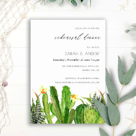 MODERN CACTUS GARDEN WATERVERF REHEARSAL DINNER KAART
