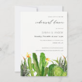 MODERN CACTUS GARDEN WATERVERF REHEARSAL DINNER KAART (Voorkant)
