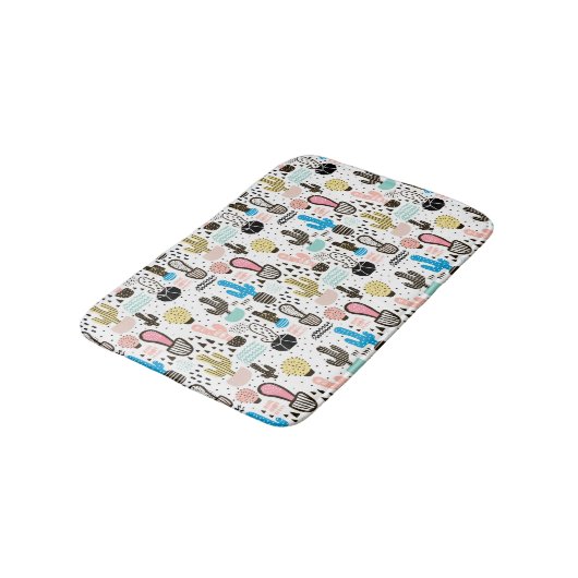 Modern Cactus Geometric Pattern Badmat (Gekanteld)