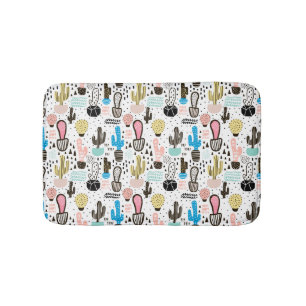 Modern Cactus Geometric Pattern Badmat