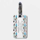 Modern Cactus Geometric Pattern Bagagelabel (Achterkant verticaal)