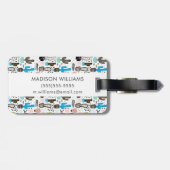 Modern Cactus Geometric Pattern Bagagelabel (Achterkant horizontaal)