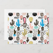 Modern Cactus Geometric Pattern Briefkaart (Voorkant / Achterkant)