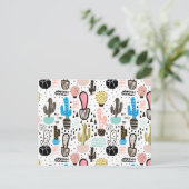 Modern Cactus Geometric Pattern Briefkaart (Staand voorkant)