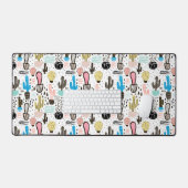Modern Cactus Geometric Pattern Bureaumat (Keyboard & Muis)