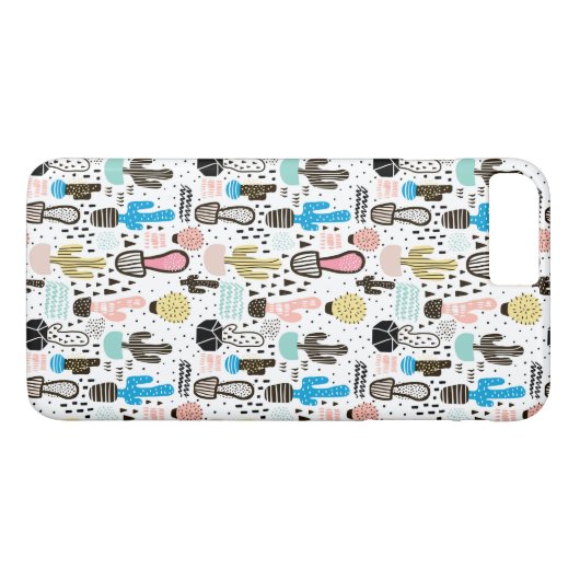 Modern Cactus Geometric Pattern Case-Mate iPhone Case (Achterkant (Horizontaal))