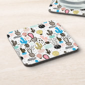 Modern Cactus Geometric Pattern Drankjes Onderzetter (Linkerzijde)