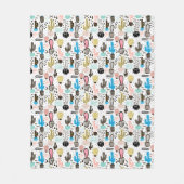 Modern Cactus Geometric Pattern Fleece Deken (Voorkant)