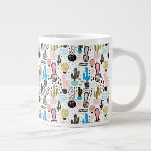Modern Cactus Geometric Pattern Grote Koffiekop