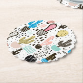 Modern Cactus Geometric Pattern Kartonnen Onderzetters (Gekanteld)