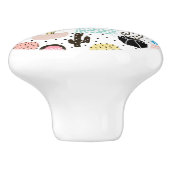 Modern Cactus Geometric Pattern Keramische Knop (Zijkant)