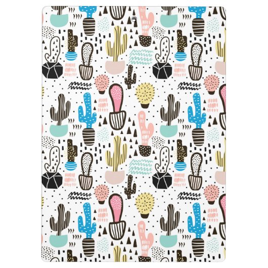 Modern Cactus Geometric Pattern Klembord (Achterkant)