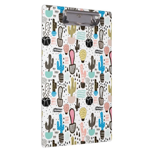 Modern Cactus Geometric Pattern Klembord (Rechts)