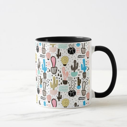 Modern Cactus Geometric Pattern Mok (Rechts)