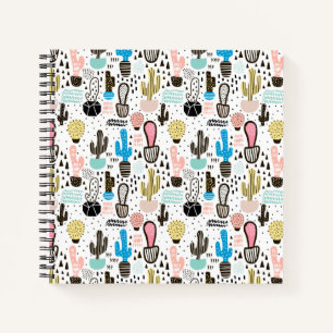 Modern Cactus Geometric Pattern Notitieboek