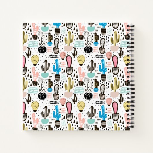 Modern Cactus Geometric Pattern Notitieboek (Achterkant)