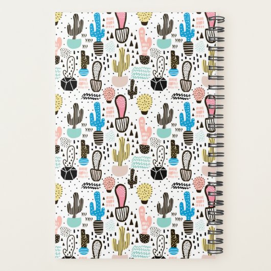 Modern Cactus Geometric Pattern Planner (Achterkant)