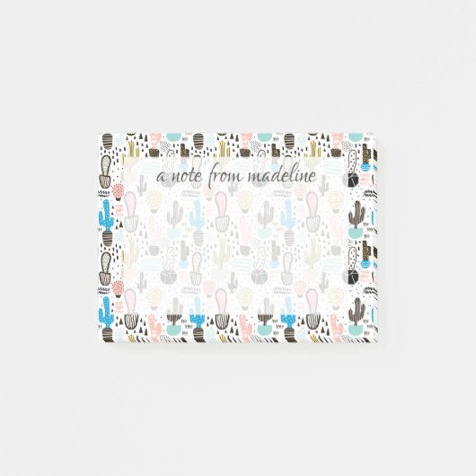 Modern Cactus Geometric Pattern Post-it® Notes (Voorkant)