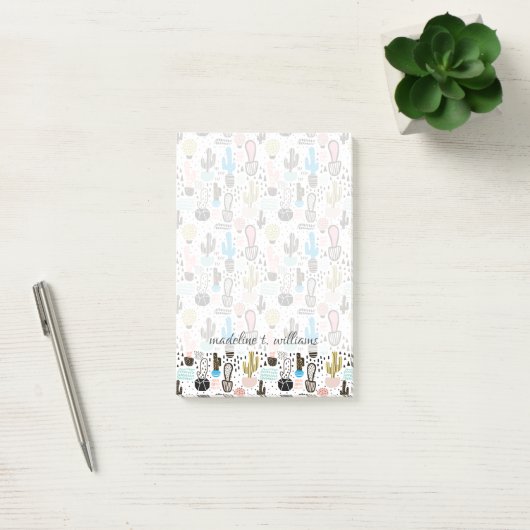 Modern Cactus Geometric Pattern Post-it® Notes (Kantoor)