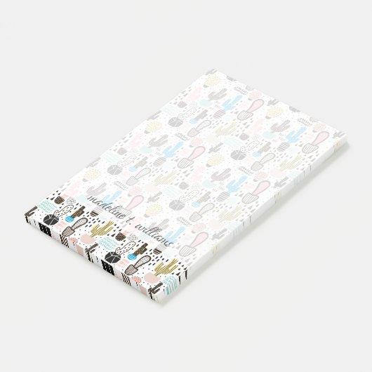 Modern Cactus Geometric Pattern Post-it® Notes (Schuin)