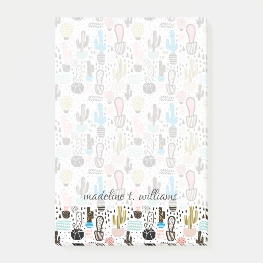 Modern Cactus Geometric Pattern Post-it® Notes (Voorkant)