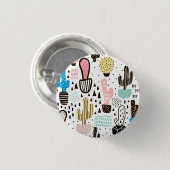 Modern Cactus Geometric Pattern Ronde Button 3,2 Cm (Voorkant /achterkant)