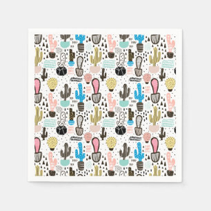 Modern Cactus Geometric Pattern Servet