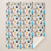 Modern Cactus Geometric Pattern Sherpa Deken (Voorkant)