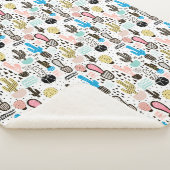 Modern Cactus Geometric Pattern Sherpa Deken (3/4)