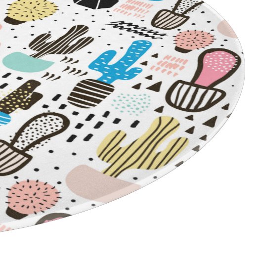 Modern Cactus Geometric Pattern Snijplank (Hoek)