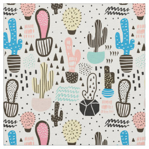Modern Cactus Geometric Pattern Stof