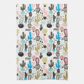 Modern Cactus Geometric Pattern Theedoek (Verticaal)