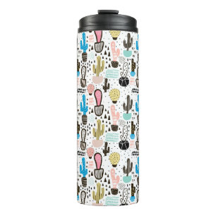Modern Cactus Geometric Pattern Thermosbeker